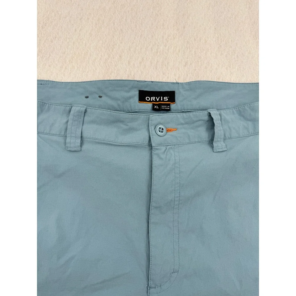 Orvis Men XL Teal Nylon/Spandex Outdoor Hiking Performance Cargo Shorts Gorpcore